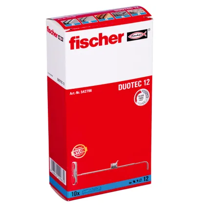 Fischer nylon holle wand tuimelplug DuoTec 12 10st.