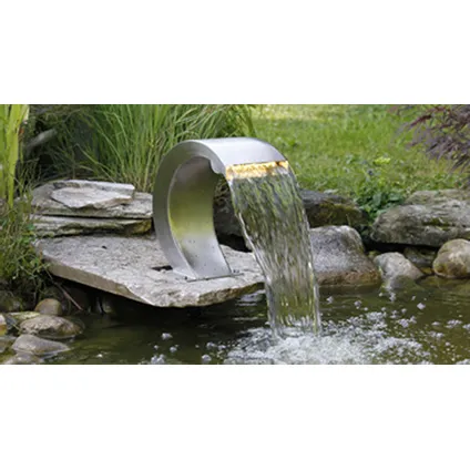 Ubbink Mamba waterval LED roestvrij staal 316L 9 LED warm wit 27,5x13,5x24cm  10