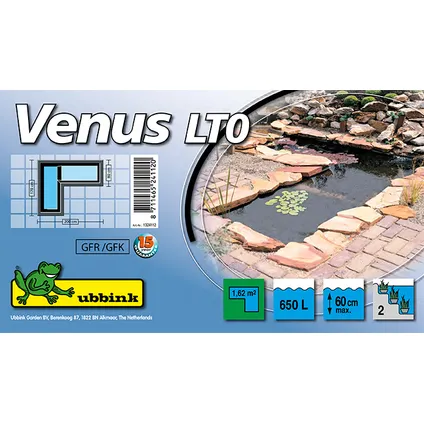 Ubbink voorgevormde vijver Venus LT0 PRV 650L 170/200x80x60cm 4
