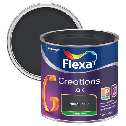 Flexa lak Creations extra mat royal blue 0,25L