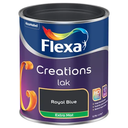 Flexa lak Creations extra mat royal blue 750ml 3