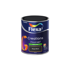 Praxis Flexa muurverf Creations extra mat royal blue 1L aanbieding