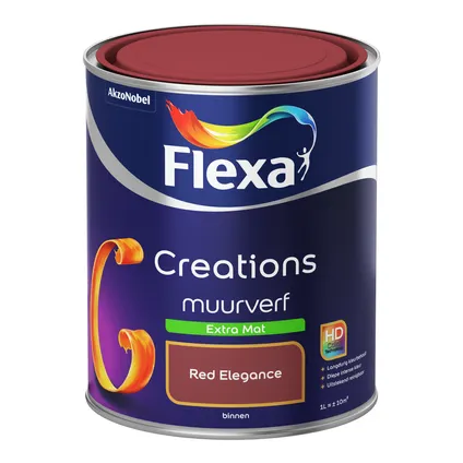 Flexa muurverf Creations extra mat red elegance 1L 8
