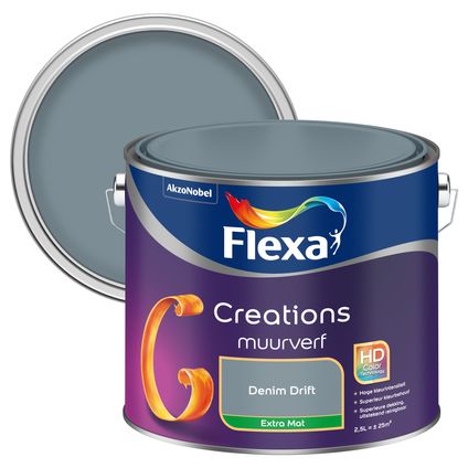 Flexa muurverf Creations extra mat denim drift 2,5L