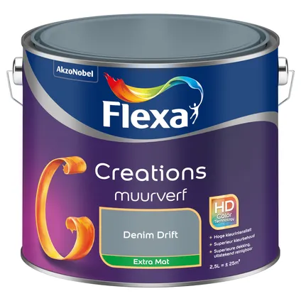 Flexa muurverf Creations extra mat denim drift 2,5L 8