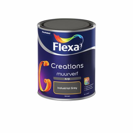 Praxis Flexa muurverf Creations krijt industral grey 1L aanbieding