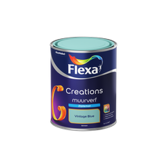 Praxis Flexa muurverf Creations zijdemat vintage blue 1L aanbieding