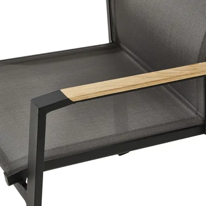 Chaise de jardin Central Park Limoux empilable textilène/teck anthracite/noir/gris foncé 11