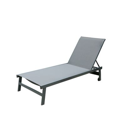 Central Park chaise longue Formia aluminium / textilène 4 positions anthracite