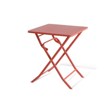 Table de bistrot Central Park Stacy rouge acier 60x60cm