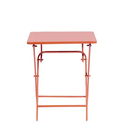 Table de bistrot Central Park Stacy rouge acier 60x60cm 2