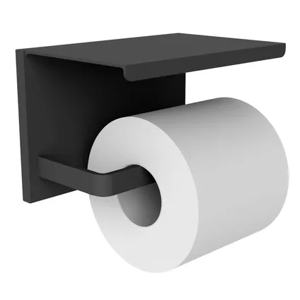 Allibert toiletrolhouder Loft-Game met plankje zwart mat 2