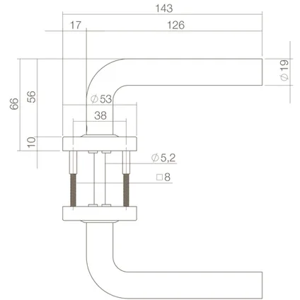 Intersteel deurkruk Luzern RVS mat zwart op rozet 2