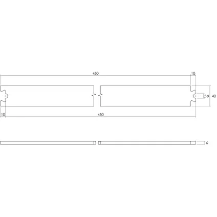 Intersteel schuifdeursysteem – tussenrail 45cm mat zwart 2