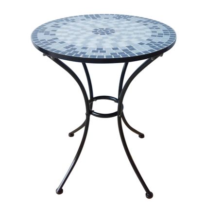 Table bistro Central Park Catarina mosaïque bleu/noir 60cm