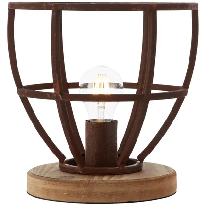 Lampe de table Brilliant Matrix bois/rouille E27