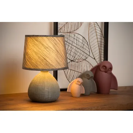 Lampe de table Lucide Ramzi gris Ø18cm E14 2