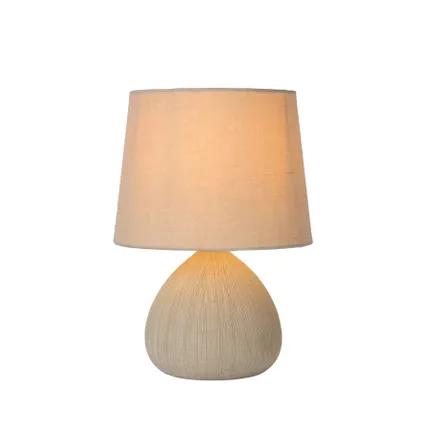 Lampe de table Lucide Ramzi beige Ø18cm E14