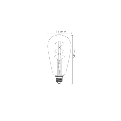 Ampoule LED à filament Lucide blanc chaud ST64 E27 5W 4
