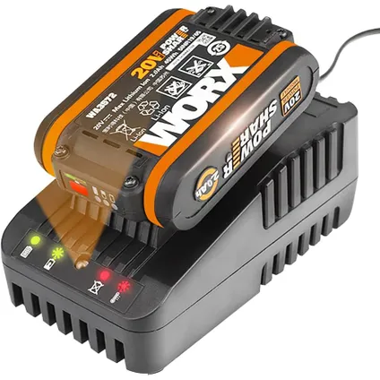 Worx batterij + lader WA3601 20V 2Ah 3