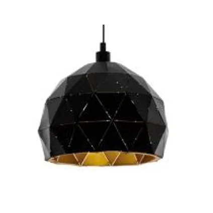 EGLO hanglamp Roccaforte zwart goud E27 2