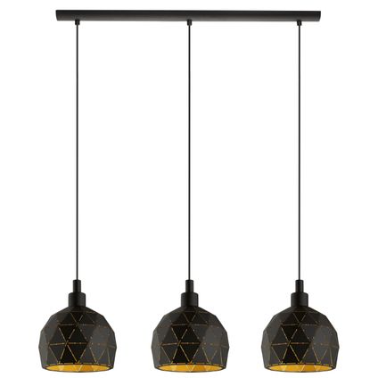 EGLO hanglamp Roccaforte zwart 3xE14