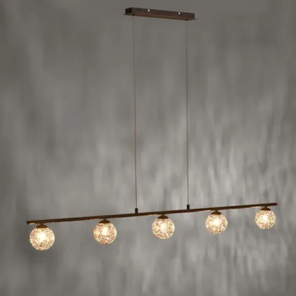 Paul Neuhaus hanglamp Greta 5 lichts L 132cm bruin 3