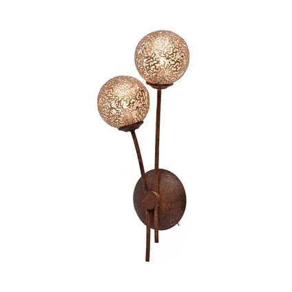 Paul Neuhaus wandlamp Greta 2 lichts H 44cm bruin