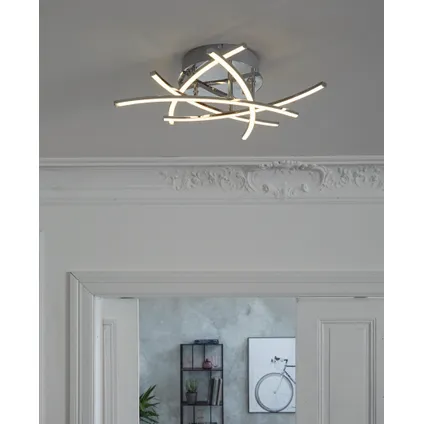 Fischer & Honsel plafondlamp LED Cross metaal chroom 5x5W 2