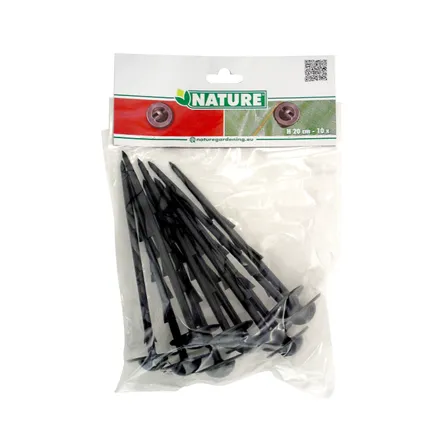 Nature grondpennen voor worteldoek en folie zwart 20cm 10st 5
