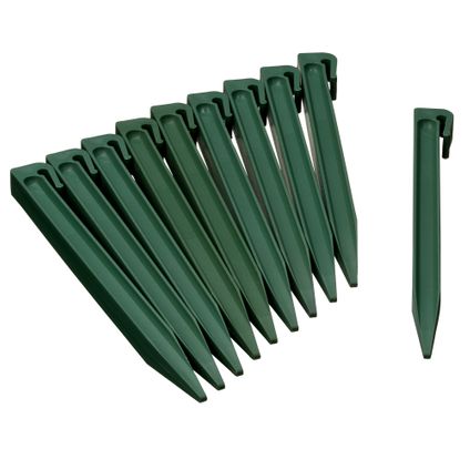 Nature grondpennen voor tuinborder polyethyleen groen 1,9x1,8x26,7cm 10 stuks