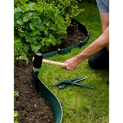 Nature grondpennen voor tuinborder polyethyleen groen 1,9x1,8x26,7cm 10 stuks
 5