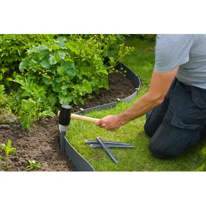 Nature grondpennen voor tuinborder polyethyleen grijs 1,9x1,8x26,7cm 10 stuks
 3