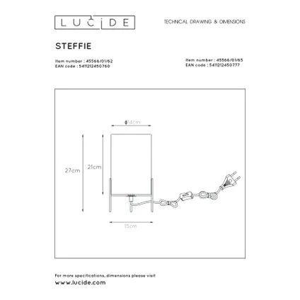 Lucide tafellamp Steffie grijs ⌀15,5cm E27 4