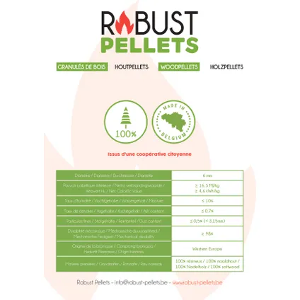 Robust Pellets, 100% naaldhout, premium kwaliteit 15kg  3