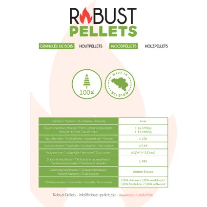 Robust Pellets, 100% naaldhout, premium kwaliteit 15kg  4