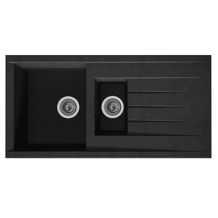 Évier Cube 1,5 bac composite noir 100x50x21cm