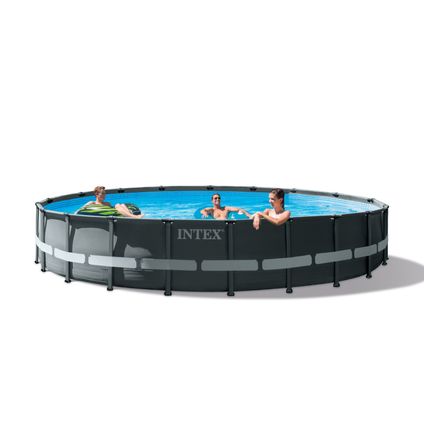Intex rond buisvormig zwembad Ultra XTR Frame donkergrijs Ø610x122cm