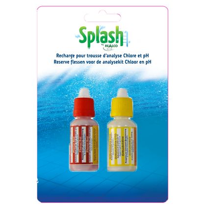 Liquides d'analyse chlore et pH Splash 2pcs