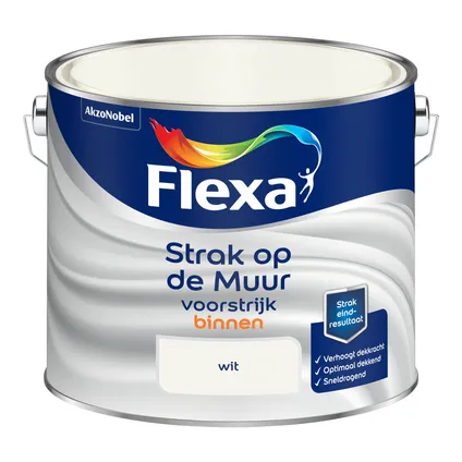 Flexa voorstrijk Strak op de Muur wit 2,5L 3