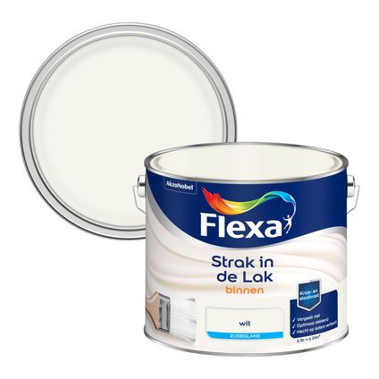 Flexa lak Strak in de Lak zijdeglans wit 2,5L