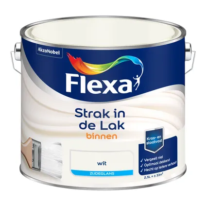 Flexa strak in de lak zijdeglans wit 2,5L 3