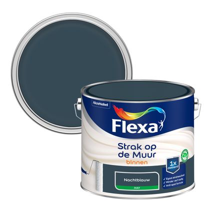 Flexa muurverf Strak op de Muur mat nachtblauw 2,5L