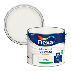 Praxis Flexa muurverf Strak op de Muur mat fris wit RAL9016 2,5L aanbieding