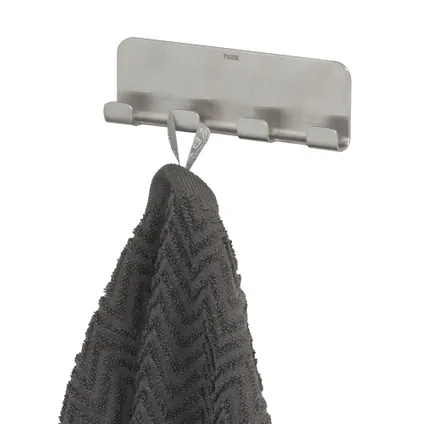 Crochet porte-serviette Tiger Colar multi acier inoxydable brossé 2
