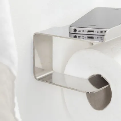 Porte-rouleau papier toilette Tiger Colar avec tablette en inox poli 7