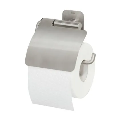 Porte-rouleau papier toilette avec rabat Tiger Colar en inox brossé