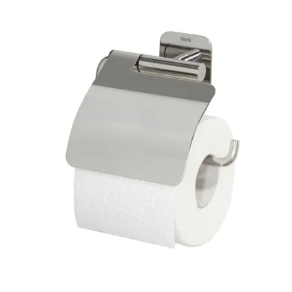 Porte-rouleau papier toilette avec rabat Tiger Colar en inox poli