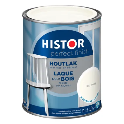 Laque pour bois Histor Perfect Finish satin RAL9003 750ml 2