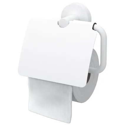 Porte-papier de toilette + couvercle Haceka Rondi blanc
